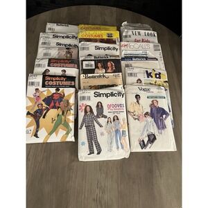 Lot of 18 Vtg 70s-2000s Sewing Patterns Vogue Butterick Simplicity + New &‎ Used